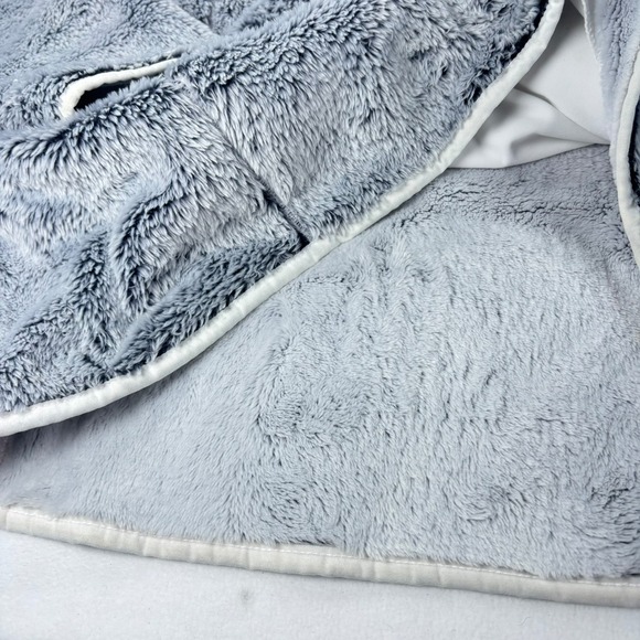 St. Johns Bay Fleece Pullover Quarter Zip Womens Sz L Faux Fur Gray Soft Cozy - Picture 6 of 11